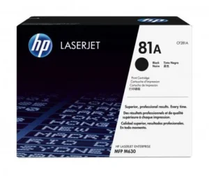 HP 81A Black Original LaserJet Toner Cartridge (CF281A) - Black - Retail box front view.