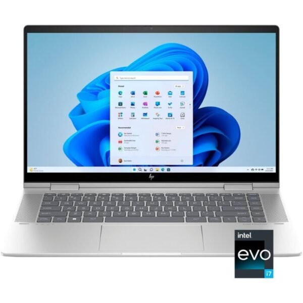 HP Envy x360 15 FE0053dx 2 in 1 - Raptor Lake - 13th Gen Core i7 1355u Processor 16GB 512GB to 2-TB SSD Intel Iris Xe Graphics 15.6" Full HD IPS 400nits Micro Edge Touchscreen Convertible Display B&O Play Backlit KB TPM 2.0 W11 (Natural Silver, NEW)