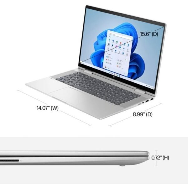 HP Envy x360 15 FE0053dx 2 in 1 - Raptor Lake - 13th Gen Core i7 1355u Processor 16GB 512GB to 2-TB SSD Intel Iris Xe Graphics 15.6" Full HD IPS 400nits Micro Edge Touchscreen Convertible Display B&O Play Backlit KB TPM 2.0 W11 (Natural Silver, NEW) - Image 7