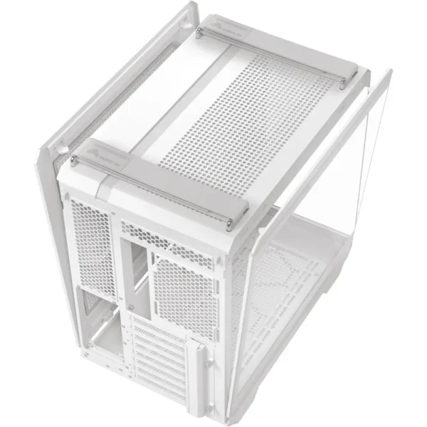 ASUS TUF Gaming GT502 Horizon ATX Mid-Tower Gaming Case, Boundless Panoramic Design, Dual-Chamber, Independent CPU and GPU Cooling Zones, Tool-Free Side Panels, 10Gbps Type-C Front Panel – White