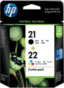 HP CC630AA Combo Print Pack (HP 21 Black + HP 22 Tri-color) - Retail box - Front view.