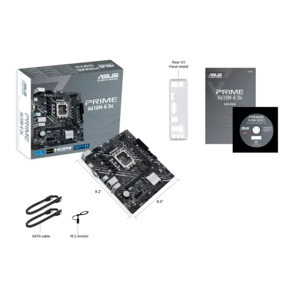 Intel® H610 (LGA 1700) mic-ATX motherboard with DDR4, PCIe 4.0, M.2 slot, Realtek 1 Gb Ethernet, HDMI®, D-Sub, USB 3.2 Gen 1 ports, SATA 6 Gbps, COM header, RGB header - Image 8
