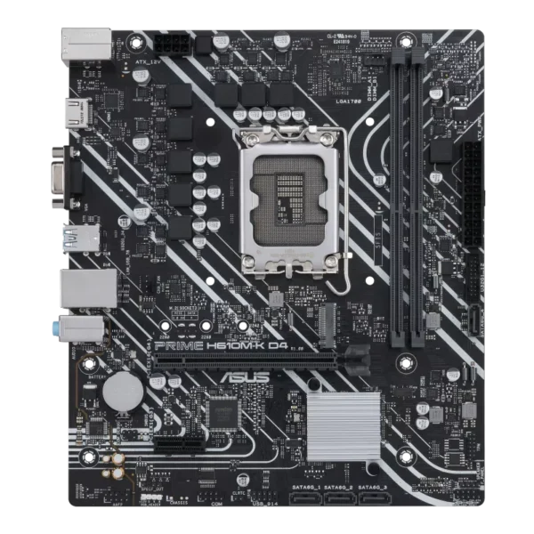 Intel® H610 (LGA 1700) mic-ATX motherboard with DDR4, PCIe 4.0, M.2 slot, Realtek 1 Gb Ethernet, HDMI®, D-Sub, USB 3.2 Gen 1 ports, SATA 6 Gbps, COM header, RGB header - Image 2