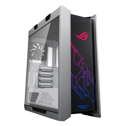ROG Strix Helios White Edition RGB ATX/EATX mid-tower gaming case with tempered glass, aluminum frame, GPU braces, 420mm radiator support and Aura Sync