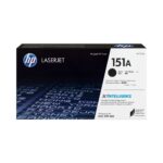 HP 151A Black LaserJet Toner Cartridge (W1510A) - Black - Retail box front view.