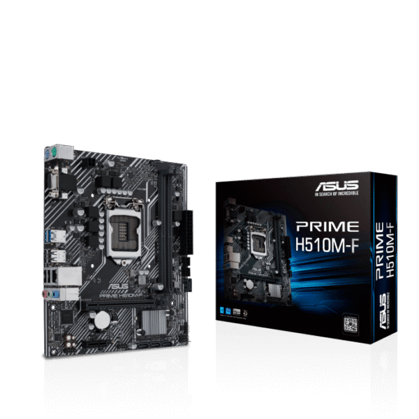 Intel® H510 (LGA 1200) micro ATX motherboard with PCIe 4.0, D-Sub, USB 3.2 Gen 1 Type-A, SATA 6 Gbps, Realtek 1 Gb Ethernet