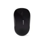 A4Tech G3-300NS wireless mouse (black) top view showing scroll wheel and A4Tech logo on a white background.