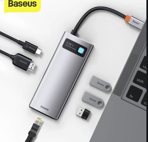 Baseus Metal Gleam Series 6 in 1 Multifunctional Type-C HUB Docking Station CAHUB-CW0G