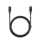 Baseus Silky Series USB-C to USB-C fast charging data cable (100W) in black, coiled with strap