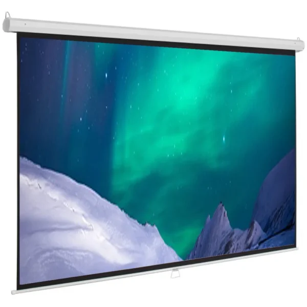Projector Screen 120-Inch Manual 6X8 Feet 4:3MW Speed-X (Fine Quality)