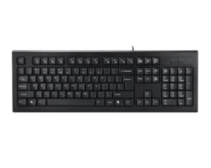 A4Tech FK13P numeric keypad top view showing slim wired USB number pad design in black for PC and laptop use.