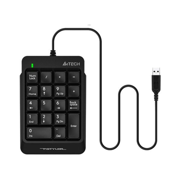A4Tech FK13P USB wired numeric keypad with 150 cm cable, plug-and-play design for PC and laptop.