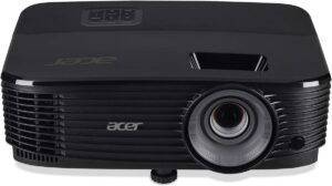 Acer X1123HP SVGA DLP projector front view with lens and Acer logo.