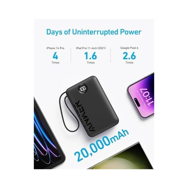 Anker 335 Powerbank Powercore 22.5W Built-In Usb-C Cable - Image 3