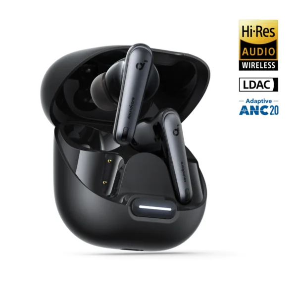 Anker Soundcore Liberty 4 NC True-Wireless Earbuds - Black - Earbuds in charging case with Hi-Res Wireless LDAC.