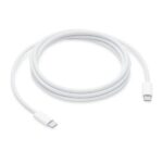Apple 240W USB-C Charge Cable (2m) - White - Coiled woven USB-C to USB-C cable with connectors on both ends.