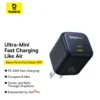 Baseus PicoGo Fast Charger 1C 45W USB-C PD GaN compact wall charger (Pakistan)