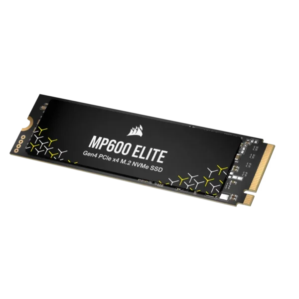 Corsair MP600 Elite 1TB Gen4 PCIe 4.0 x4 NVMe M.2 2280 SSD, angled product view.