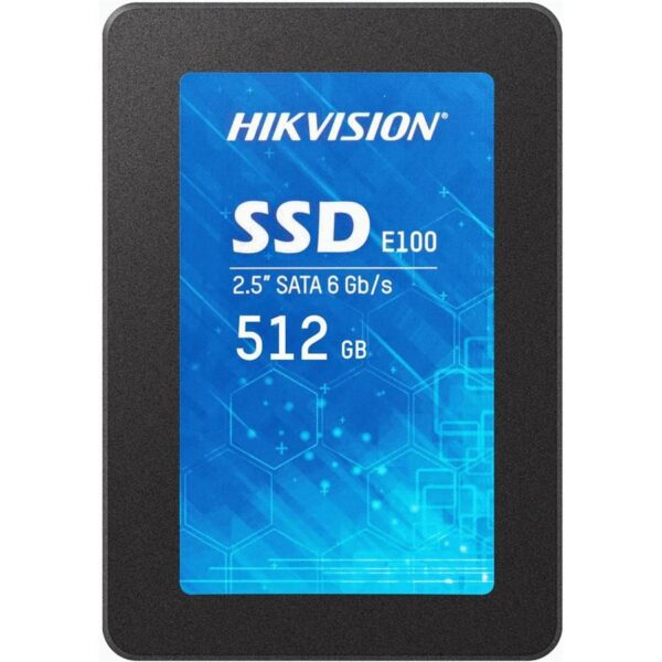 Hikvision E100 512GB 2.5-inch SATA SSD (6Gb/s) internal solid state drive for laptop and PC upgrade.