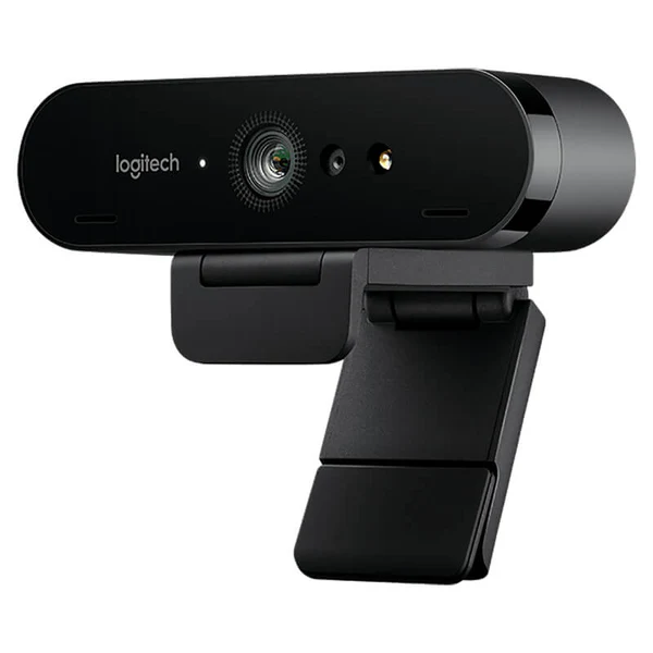 Logitech BRIO 4K Ultra HD webcam with adjustable clip mount for pro video conferencing, available at Kraod.