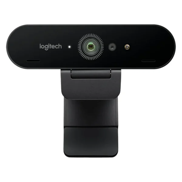 Front view of BRIO 4K professional webcam with RightLight 3 HDR and 5x digital zoom for clear meetings, Kraod.