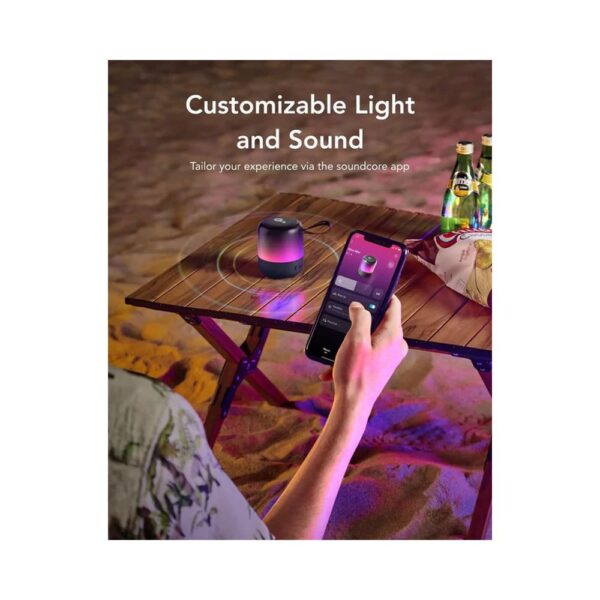 Soundcore Glow Mini portable speaker with full-body LED light show for party ambiance