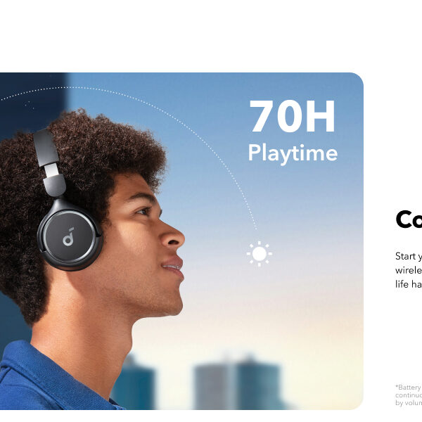 soundcore H30i wireless on-ear headphones 70 hours playtime pure bass