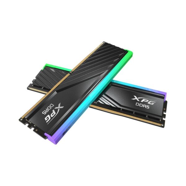 XPG Lancer Blade RGB DDR5 RAM modules with low-profile black heatsink designed for desktop builds and cooler clearance from Kraod.